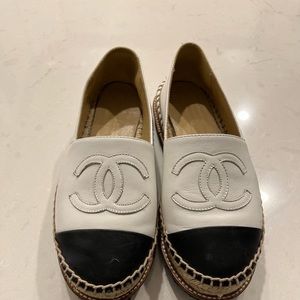 Chanel Espadrille 37 Lambskin leather Rubber platform 🖤